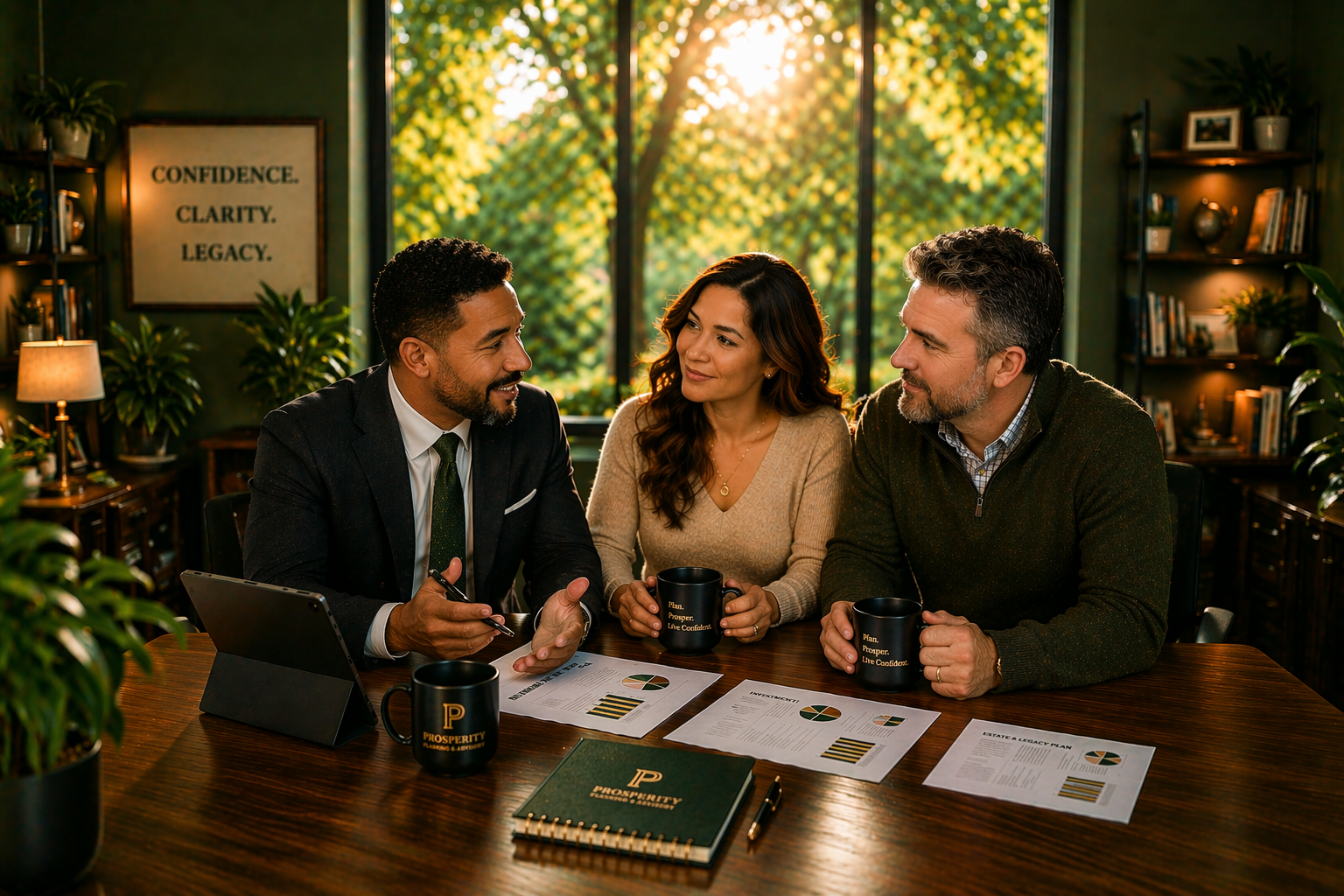 Advisor and client reviewing a financial plan together