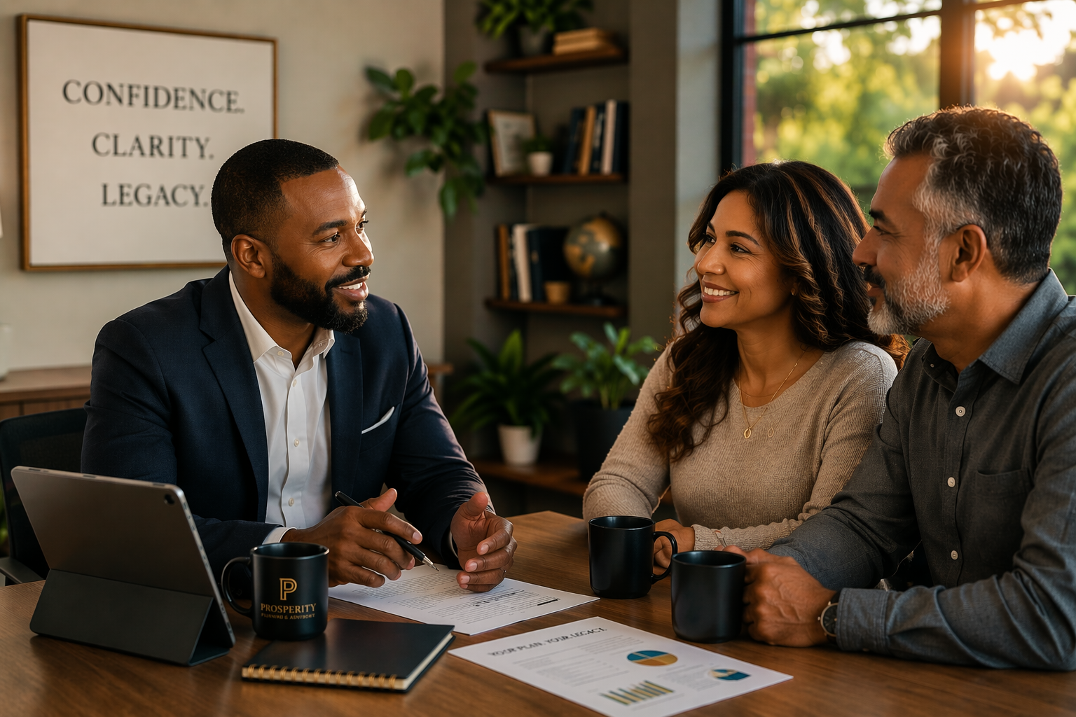 Advisor and client reviewing a financial plan together